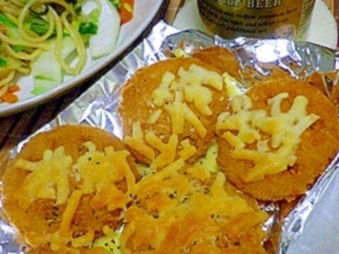 トースターで簡単おつまみ　れんこんフライチーズ焼き